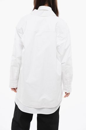 Jil Sander Camicia in Popelin Over con Taglio Asimmetrico Jil Sander