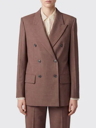 Erika Cavallini Semi Couture Blazer doppiopetto in pura lana vergine con rever a lancia