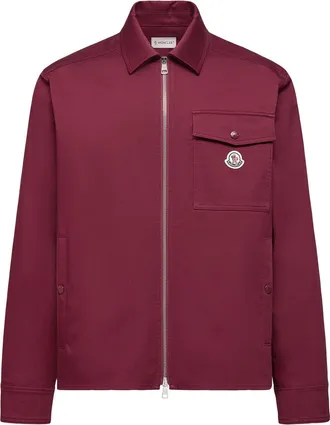 Moncler Moncler Cotton Blend Gabardine Shirt Jacket, Men, Red, Size: Xxl