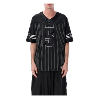 Yohji Yamamoto T-Shirts, male, Black, Size: S Elite 5 Football Tee