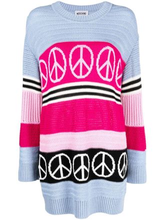 Moschino Abito stile maglione con design color-block - Blu