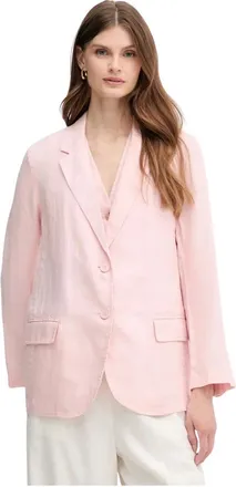 Benetton Blazer de Lino Puro - Jackets - Mujer - Rosa - S