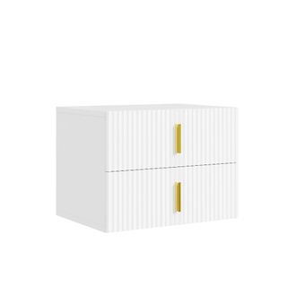 SoBuy Sobuy Mesilla De Noche Con 2 Cajones Blanco 40x30x30cm Moderno Fbt177-e-w