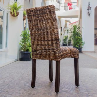 International Caravan Inc Louisa Abaca Cushioned Seat Dining Chair