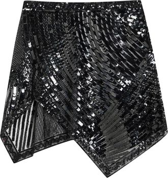 Pucci Sequin-embellished Asymmetric Tulle Mini Skirt - Black - 42 (UK10 / S)