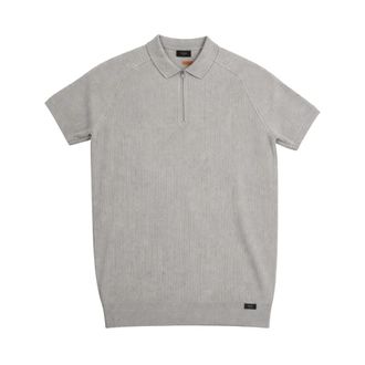 Genti Polo Zip - Heren - Polos - Grijs - XL - Katoen - Tops