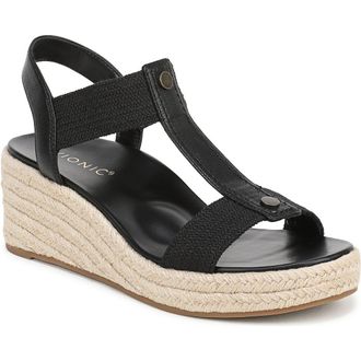 Vionic Calera Wedge Sandal in Black at Nordstrom Rack, Size 7.5
