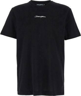 Dolce & Gabbana Katoenen T-shirt met logo - Heren - T-shirts - Zwart - L - Katoen - Tops