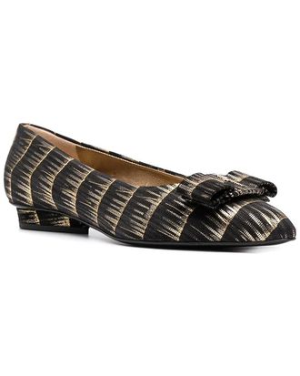 Ferragamo Brush Stroke Leather Ballet Flat