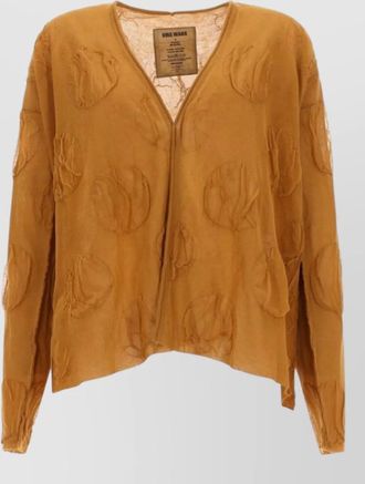 Uma Wang knit cardigan v neck long sleeves sheer