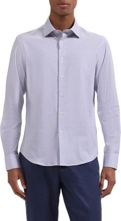 Bugatchi James OoohCotton Geo Print Button-Up Shirt in Orchid at Nordstrom, Size Xxx-Large