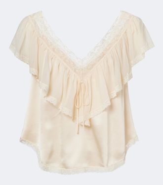 D&ocirc;en D&ocirc;en Blusa Yadira de seda con encaje