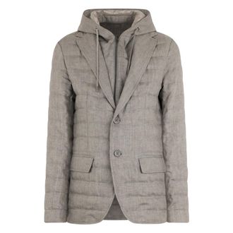 Herno Winter Jackets, male, Gray, Size: 4XL Bomber Jacket in New Lino