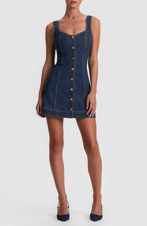 Alice & Olivia Bea Denim Minidress in Danica Dark Indigo at Nordstrom, Size 12