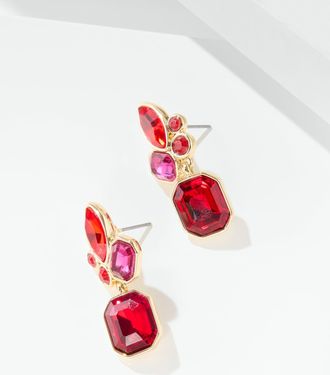 Talbots Cluster Cascade Earrings - Tango Red/Gold - 001 Talbots