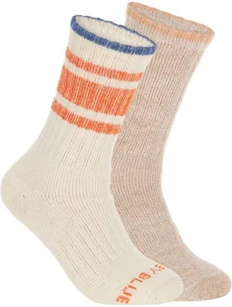 United By Blue Assorted 2-Pack Wool, Cotton & Linen Blend Crew Socks in Off White/Camel at Nordstrom, Size Medium