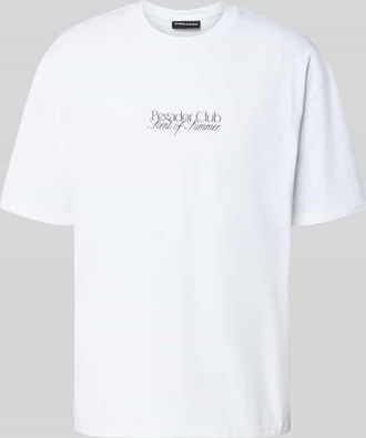 Pegador Oversized T-Shirt mit Label- und Statement-Print Modell Ramon in Weiss, Größe XL
