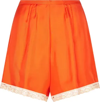 Forte_Forte Viscose Twill Culotte Shorts with Lace Trim