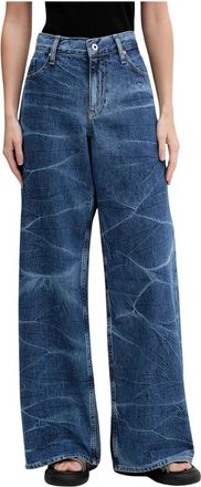 Karl Lagerfeld Wide Leg Jeans - Dames - Loose Fit Jeans - Blauw - W27 - Katoen - Jeans