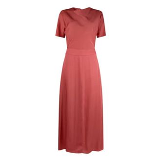 Stenstr&ouml;ms Roze Zijden Jurk met Watervalhalslijn - Dames - Casual kleedjes - Roze - L - Spandex - Kleedjes