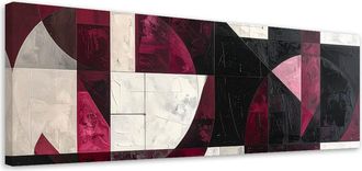 Feeby Impresi&oacute;n De Imagen, Abstracci&oacute;n Moderna Rojo Gris, 120x40