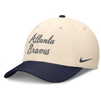 Nike Atlanta Braves Statement Rise Swoosh Nike Mens Dri-FIT MLB Hat in Brown | NB1701YSAW-0VE