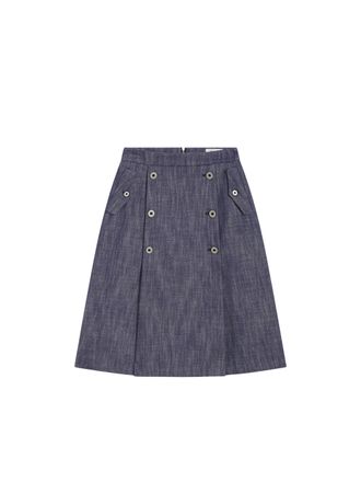 Pence Lidia Spicy Blue Flared Denim Skirt