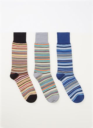 Paul Smith Sokken met streepprint in 3-pack