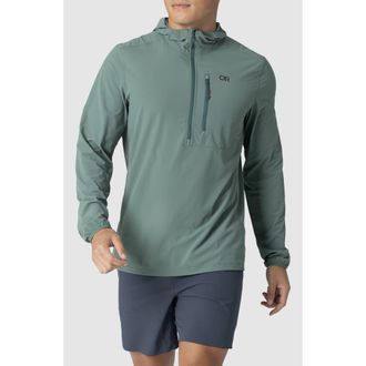 Outdoor Research Astroman Air Sun Half Zip Hoodie in Malachite at Nordstrom, Size Xx-Large