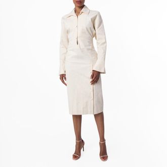 Bally Long-Sleeved Shirt Dress, Brand Size 38 ( US Size 2 )