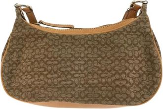 Coach Pre-owned Mini Signature Canvas Leren Schoudertas - Dames - Vintage Schoudertas - Bruin - ONE Size - Leer - Vintage