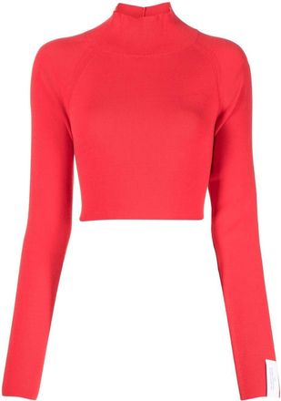 Rokh open back knitted top - women - Viscose/Polyester - S - Red