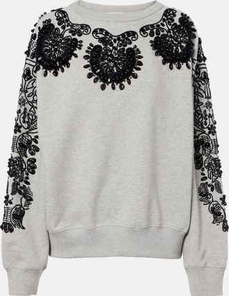 Dries Van Noten Embellished cotton jersey sweatshirt