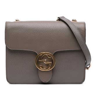 Gucci Tweedehands Klein Dollar Kalfsleder Interlocking G Schoudertas
