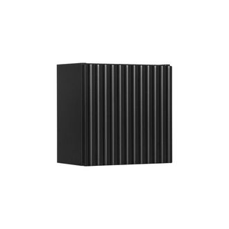 Petits Meubles Armario de pared 1 puerta paneles laminados y mdf negro