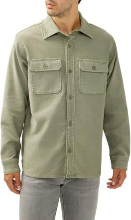 Silver Jeans Co Field Cotton Blend Button-Up Shirt Jacket in Palm Green at Nordstrom, Size Xx-Large