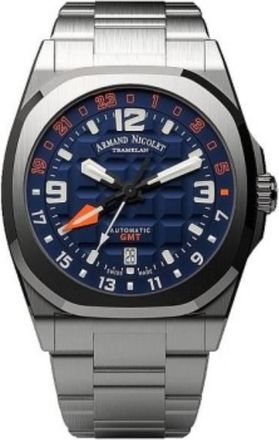 Armand Nicolet JH9 GMT Automatic Blue Dial Mens Watch A663HAA-BO-MA4670A