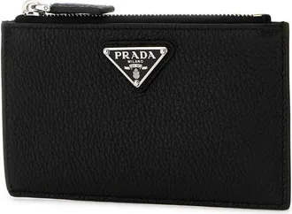Prada Mens Black Leather Card Holder Nero Vitello Portafogli Wallet