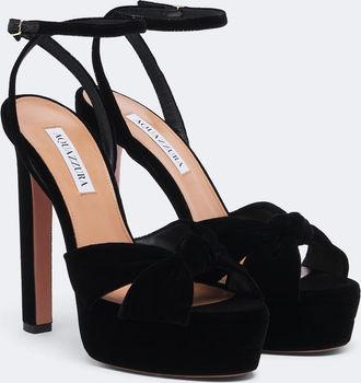 Aquazzura Salones con plataforma Cupid de terciopelo