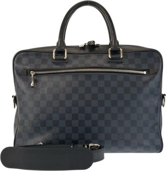 Louis Vuitton Black Navy Pvc Leather Briefcase (Pre-Owned)