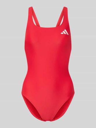 adidas Slim Fit Sportbadeanzug mit Logo-Print in Rot, Gr&ouml;&szlig;e 38