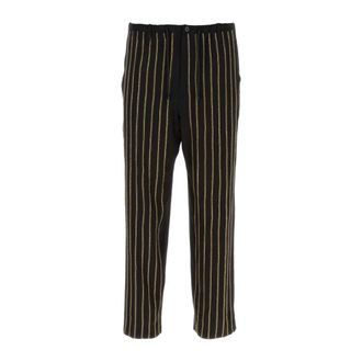 Dries Van Noten Broeken, Heren, Zwart, L, Leer, Cropped Viscose Blend Broek
