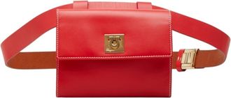 Ferragamo Gancini Red Color Leather Fanny Pack (Pre-Owned)