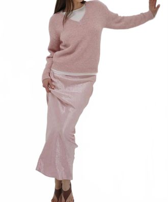 LnA Sienna Fuzzy Sweater In Ballet Pink / Ivory