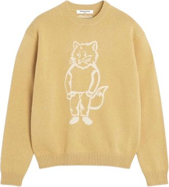 Maison Kitsuné Maglione con ricamo - Giallo
