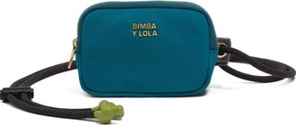Bimba & Lola Portafoglio con placca logo e zip - Blu