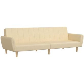 vidaXL Sof&aacute; Cama De 2 Plazas Tela Color Crema Vidaxl