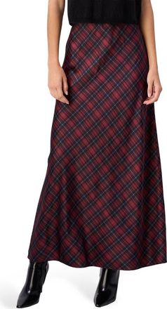 Cami NYC Aviva Stretch Silk Maxi Skirt in Tartan at Nordstrom, Size Small