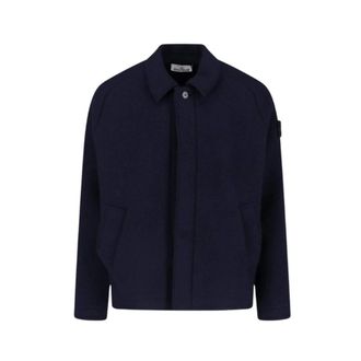 Stone Island Heren, Jassen, Blauw, Maat: M Wol