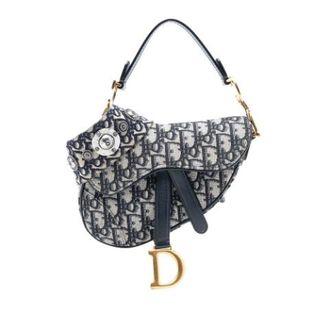 Dior Vintage, unisex, Blauw, ONE Size, Leer, Pre-owned Saddle Schoudertas